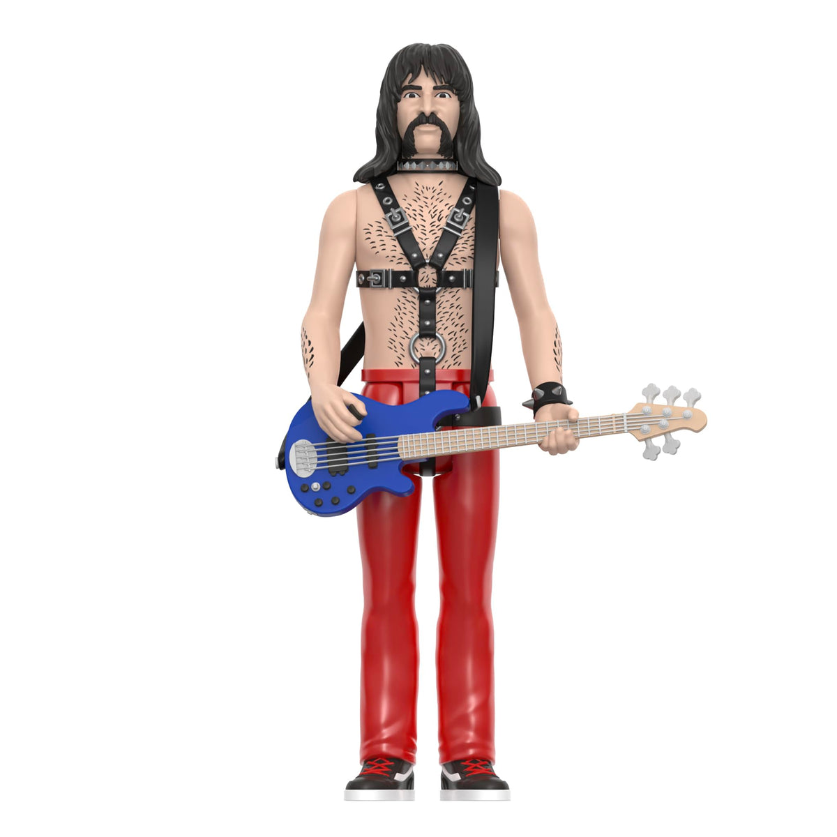 Super7 Spinal Tap Derek Smalls 3.75in Action Figure - Leather Harness & Blue Bass Guitar Accessory | Retro Collectibles