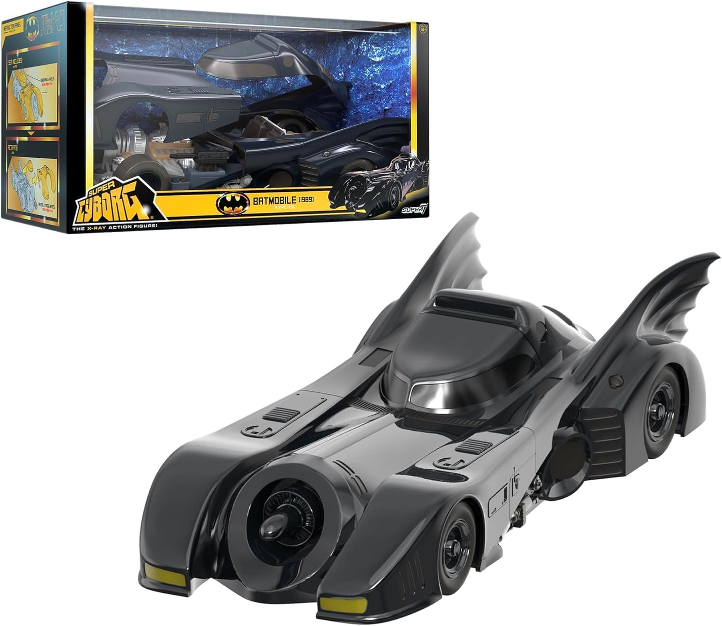 Super7 Super Cyborg Batman Batmobile 1989 - 13-Inch Movie-Accurate Collectible Vehicle