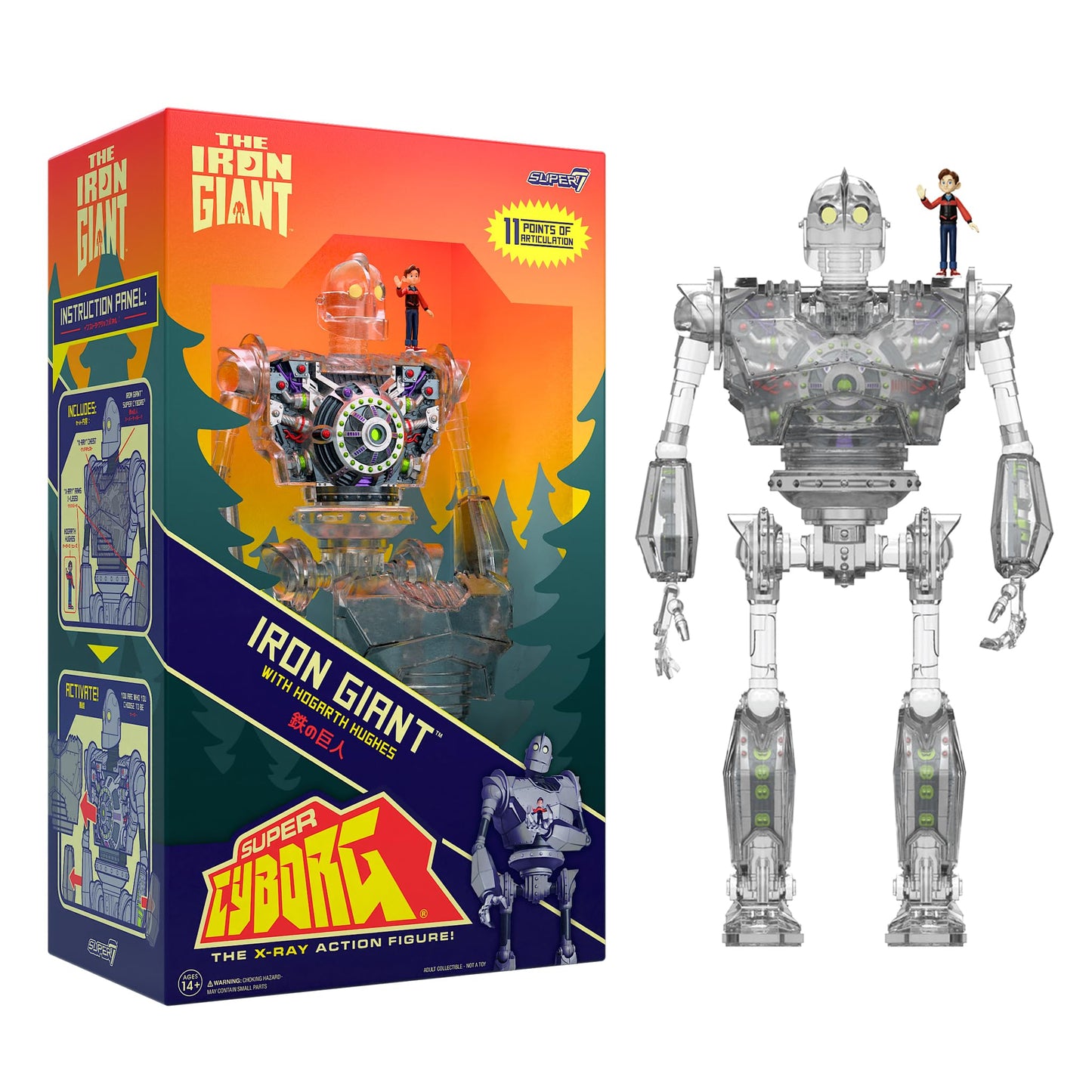Super7 The Iron Giant Super Cyborg - Clear 11-inch Action Figure