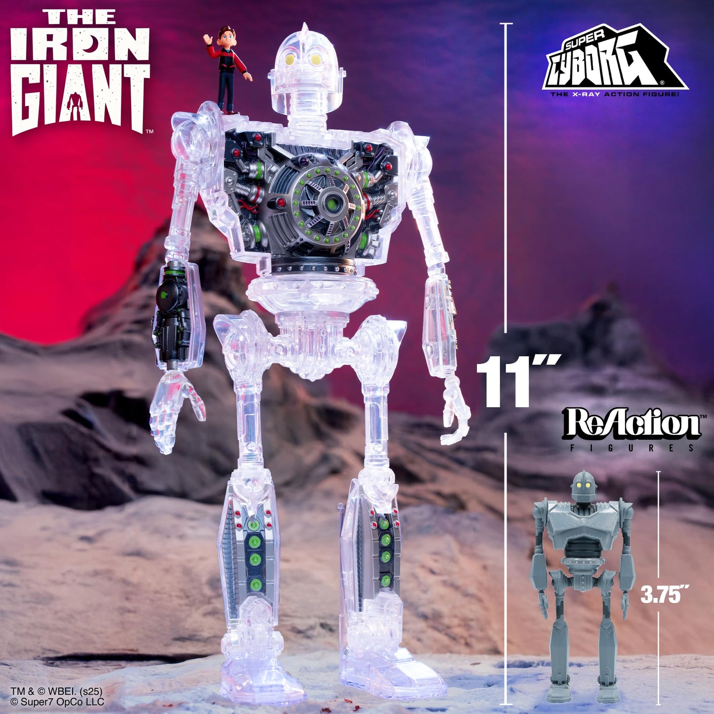 Super7 The Iron Giant Super Cyborg - Clear 11-inch Action Figure