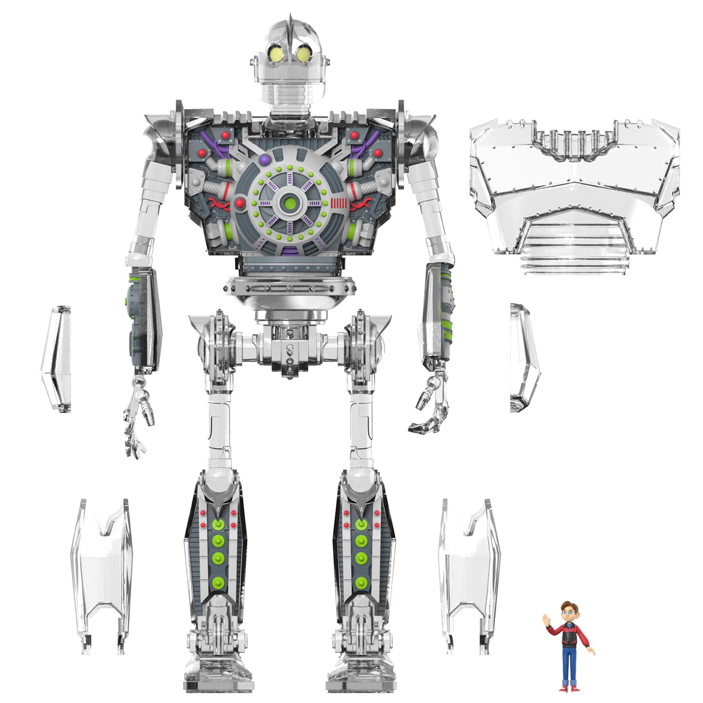Super7 The Iron Giant Super Cyborg - Clear 11-inch Action Figure
