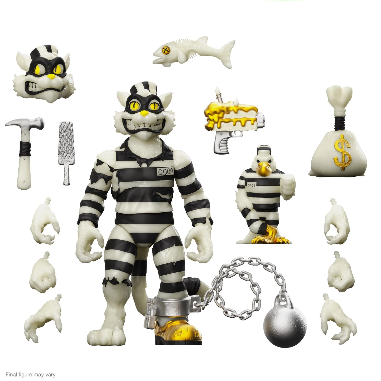 Super7 ULTIMATES! TMNT Scratch Cat Glow-in-the-Dark: 7-Inch Action Figure with Accessories | Classic Cartoon Collectibles