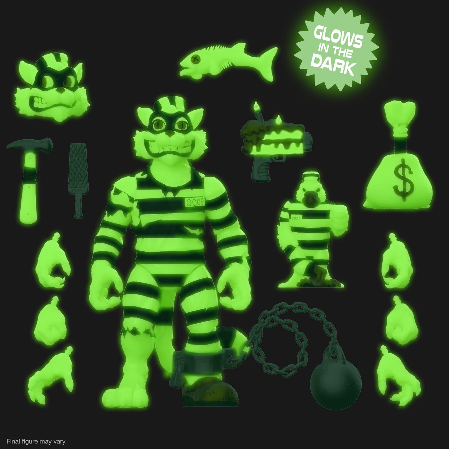 Super7 ULTIMATES! TMNT Scratch Cat Glow-in-the-Dark: 7-Inch Action Figure with Accessories | Classic Cartoon Collectibles