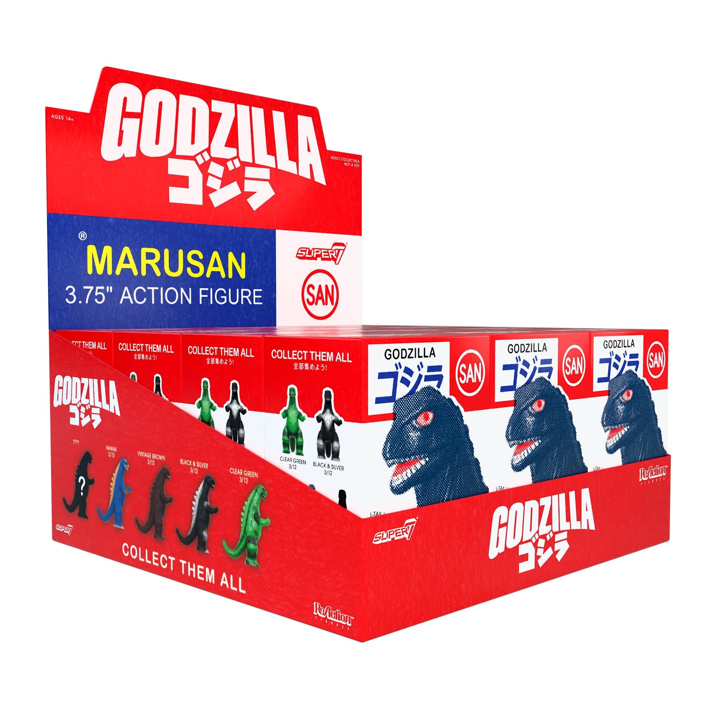 Super7 Toho Marusan Godzilla Blind Box 12-Pack – 3.75" Retro ReAction Figures