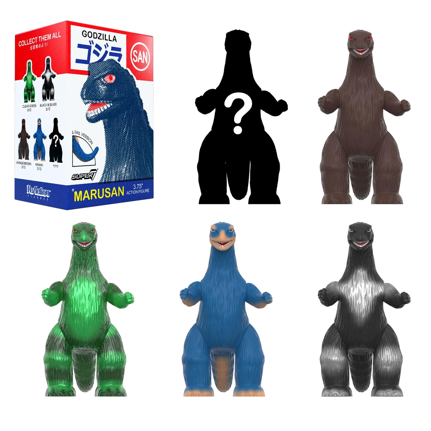 Super7 Toho Marusan Godzilla Blind Box 12-Pack – 3.75" Retro ReAction Figures