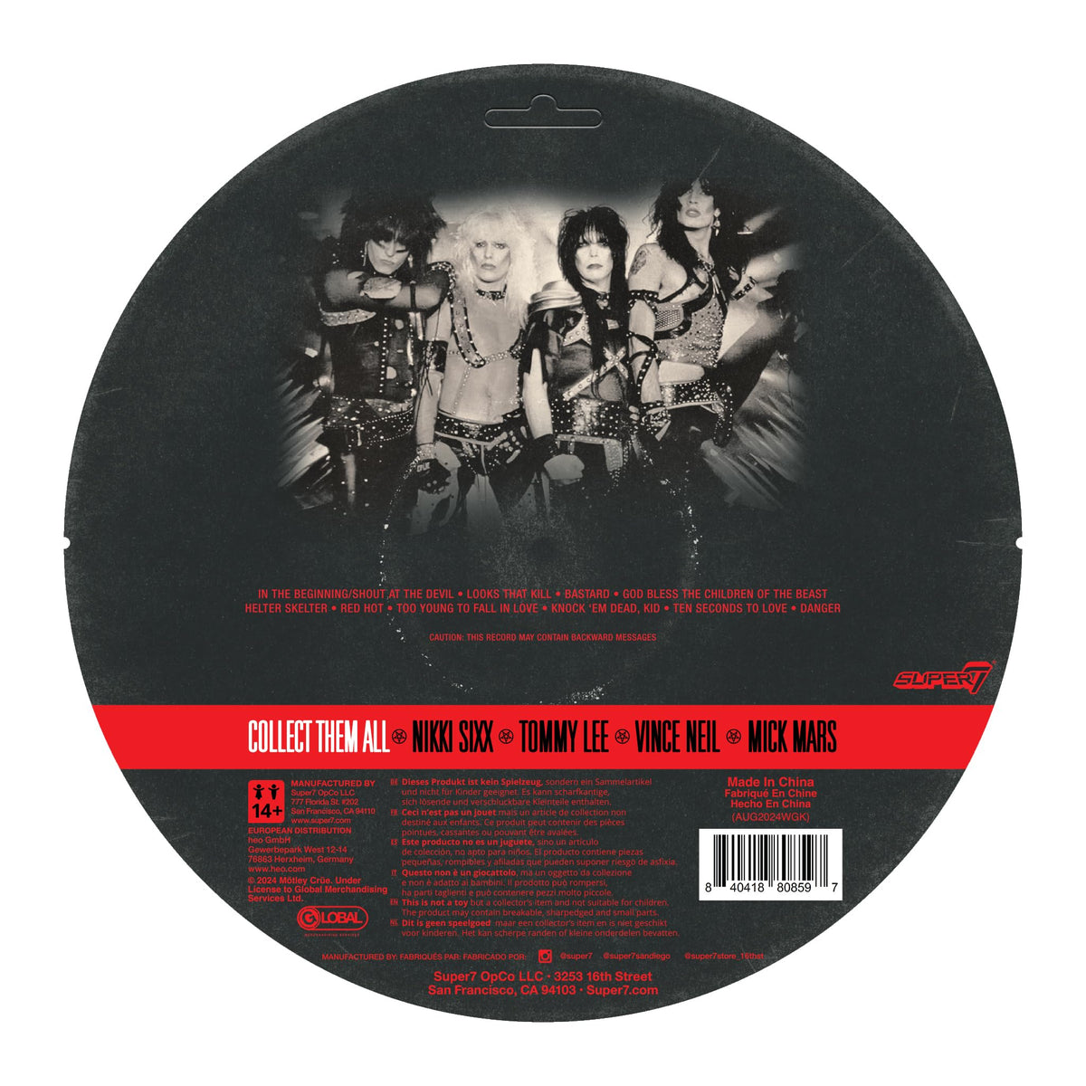 Super7 Motley Crue Tommy Lee Shout at The Devil – 3.75-Inch Black & White ReAction Figure