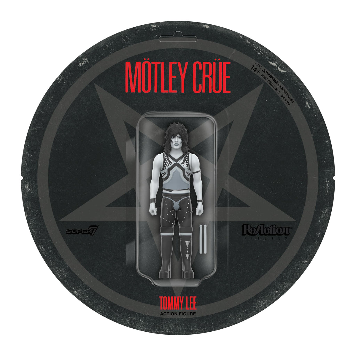 Super7 Motley Crue Tommy Lee Shout at The Devil – 3.75-Inch Black & White ReAction Figure