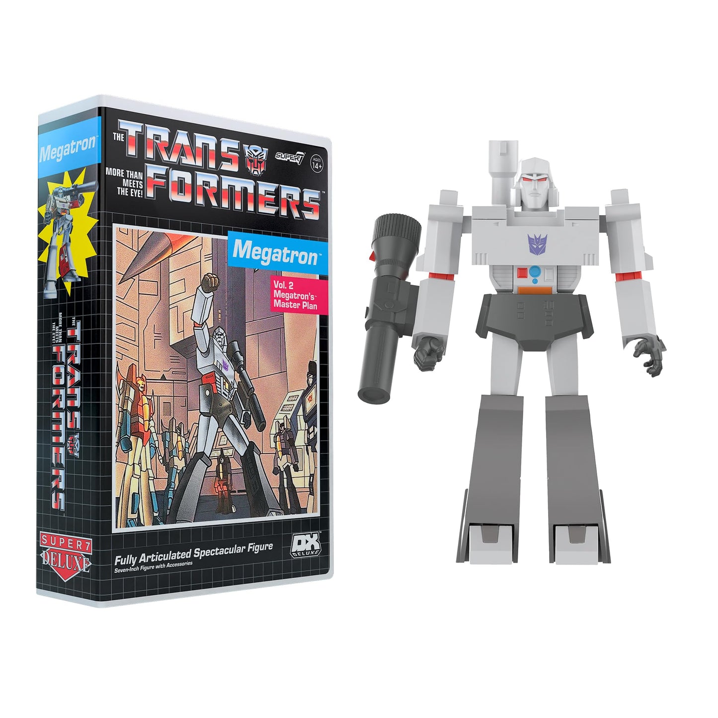 Super7 Transformers Deluxe Megatron VHS 7-inch Action Figure – Retro Cartoon Collectible
