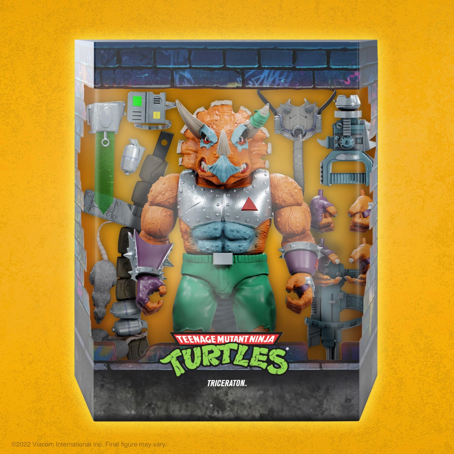 Super7 ULTIMATES! Triceraton 8-inch TMNT Action Figure with Neutron Neutralizer and Laser Phaser