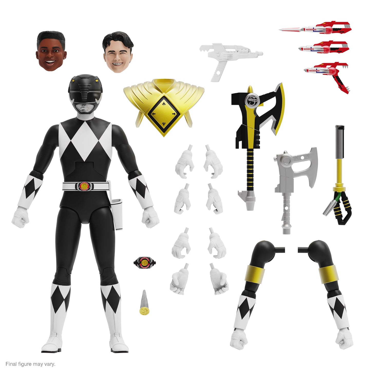 Super7 ULTIMATES! Black Ranger - 7-inch Mighty Morphin Power Rangers Figure