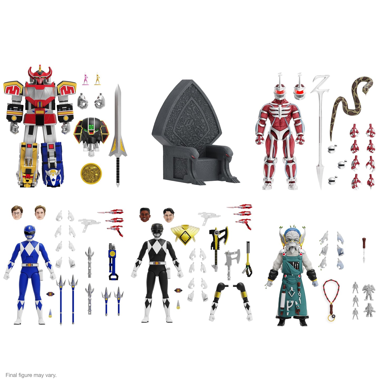 Super7 ULTIMATES! Black Ranger - 7-inch Mighty Morphin Power Rangers Figure