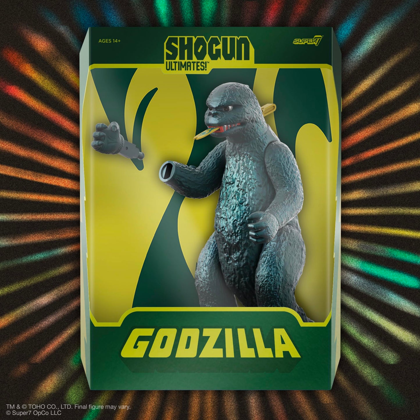 Super7 ULTIMATES! Toho Shogun Godzilla (Green Metallic Hawaii) - 8-Inch Action Figure
