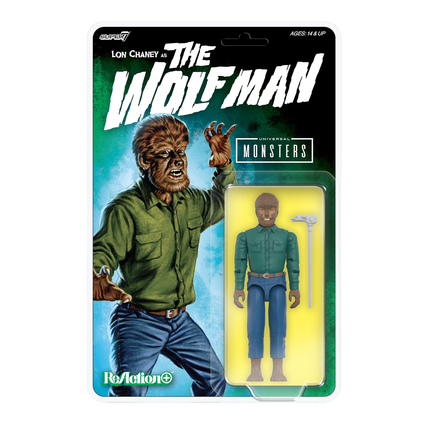 Super7 Reaction+ The Wolf Man 3.75-inch Action Figure | Universal Monsters Collectibles