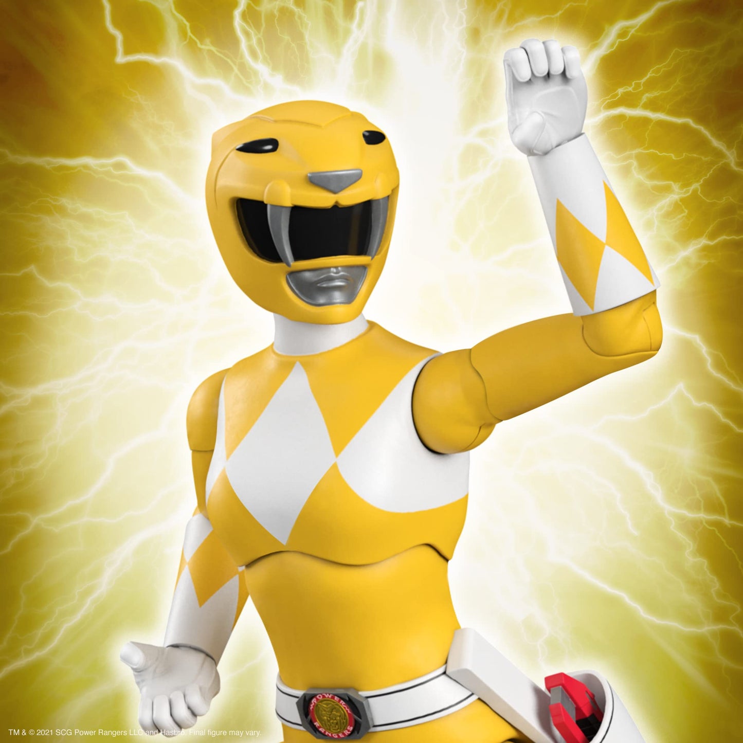 Super7 ULTIMATES! Mighty Morphin Power Rangers Yellow Ranger 7-inch Action Figure with Accessories