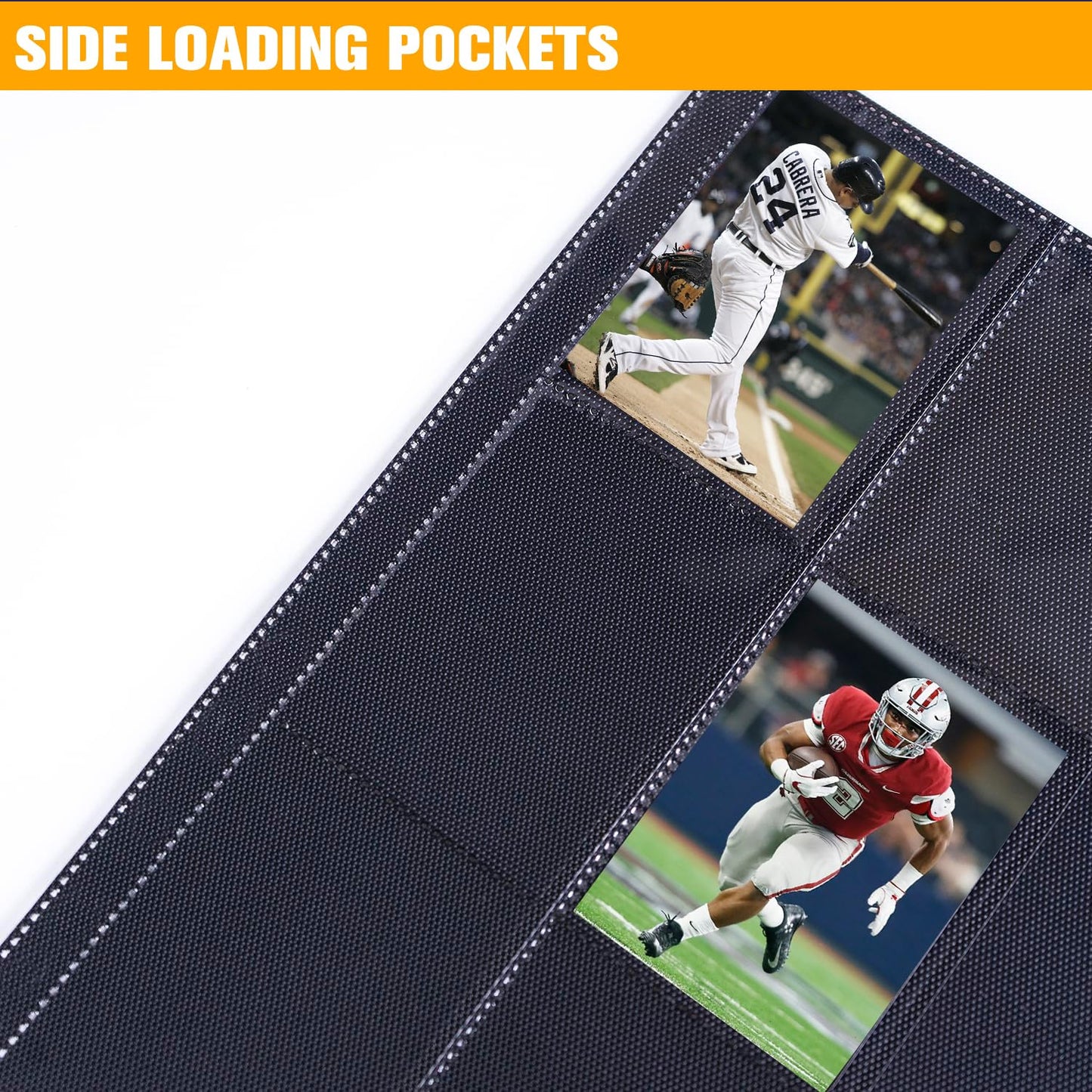 superaimi 1000+ Pockets Trading Card Binder — 16-Pocket Ringless Side-Loading Album, Red