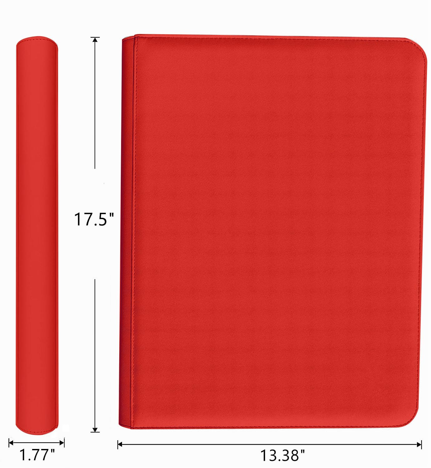 superaimi 1000+ Pockets Trading Card Binder — 16-Pocket Ringless Side-Loading Album, Red