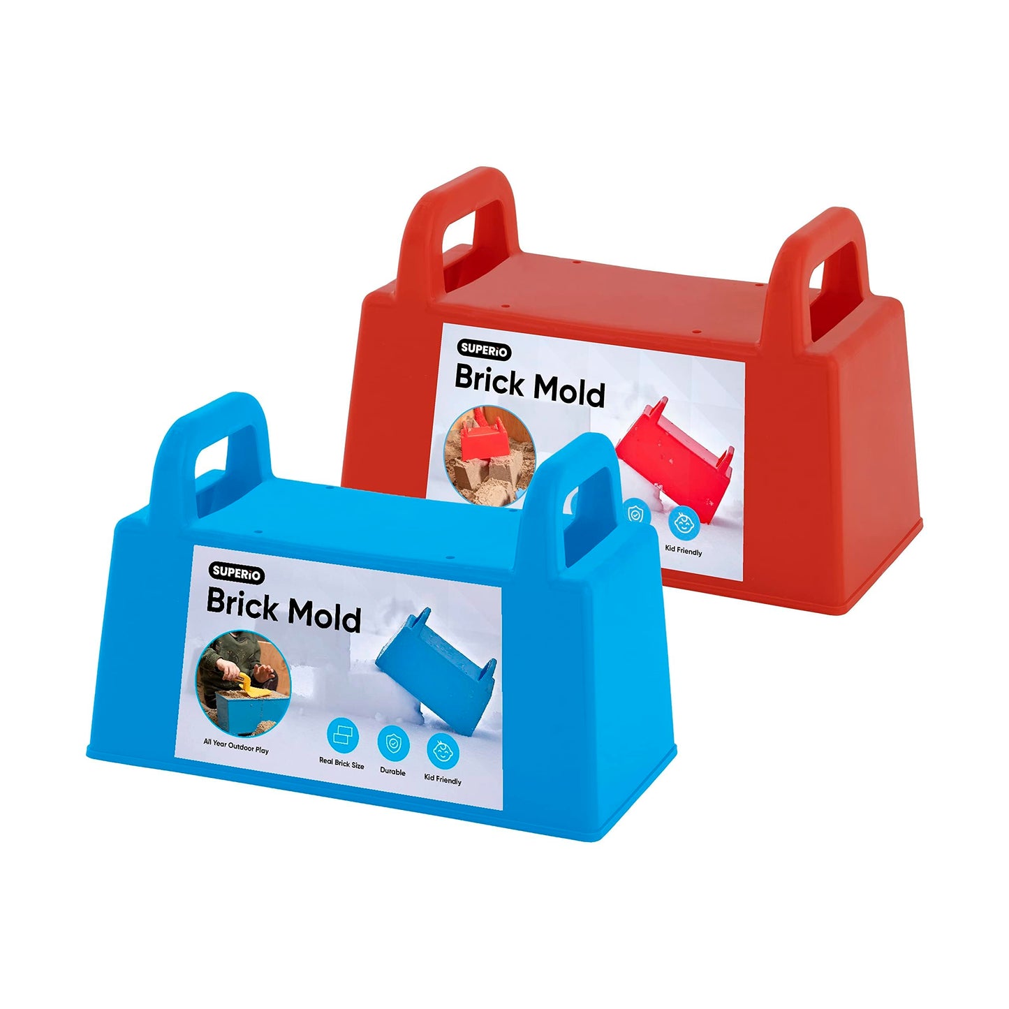Superio Snow Brick Maker Igloo Fort – Block Form for Snow & Sand Toys (Red/Blue)