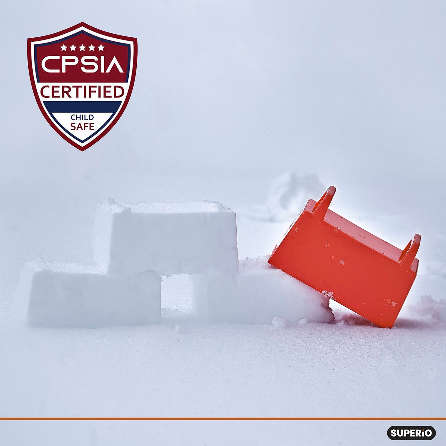 Superio Snow Brick Maker Igloo Fort Block Form – 6 Pack | Outdoor Winter Snow Toys & Sand Kit (Red/Blue)