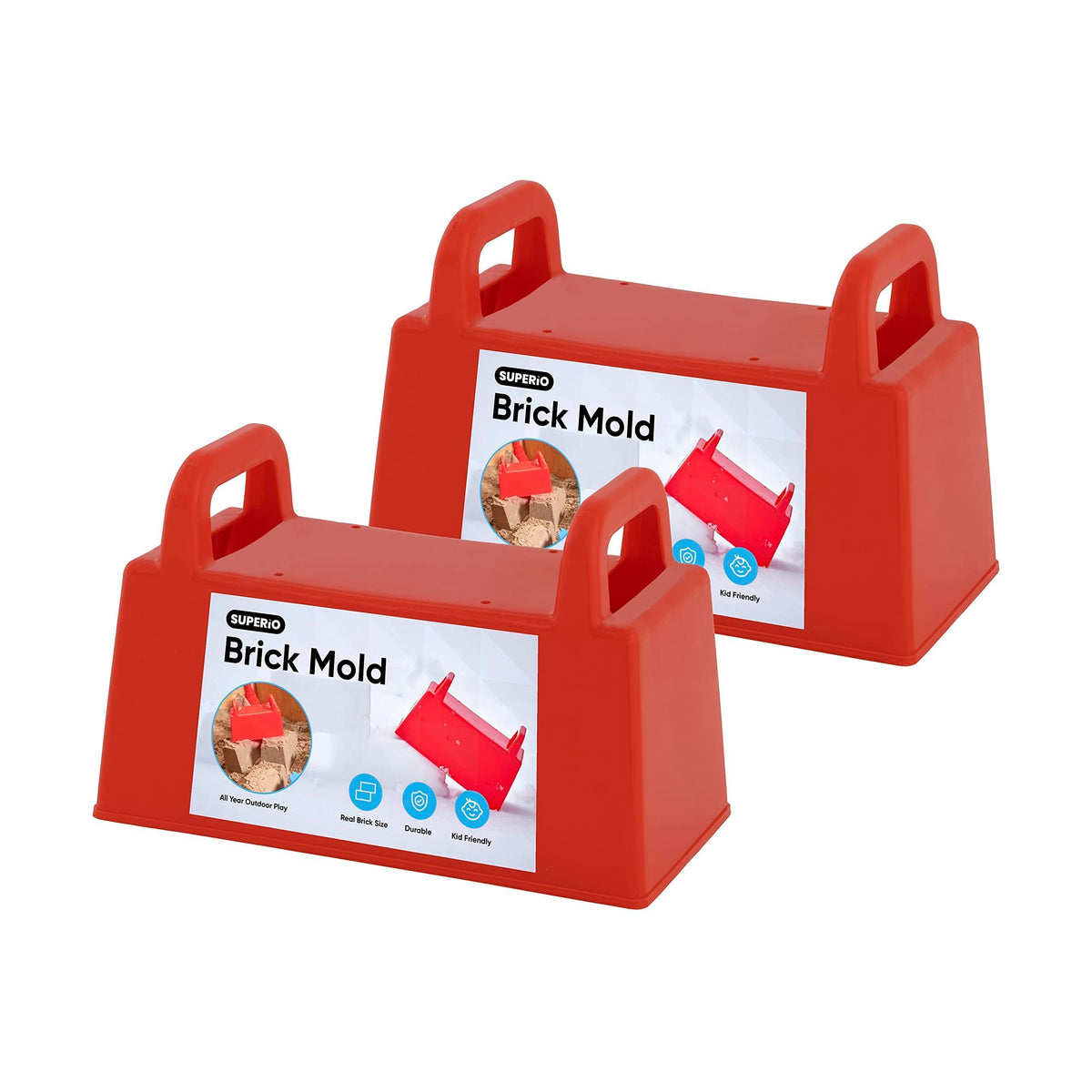 Superio Snow Brick Maker – Igloo Block Form for Snow & Sand (Red), 2 Pack
