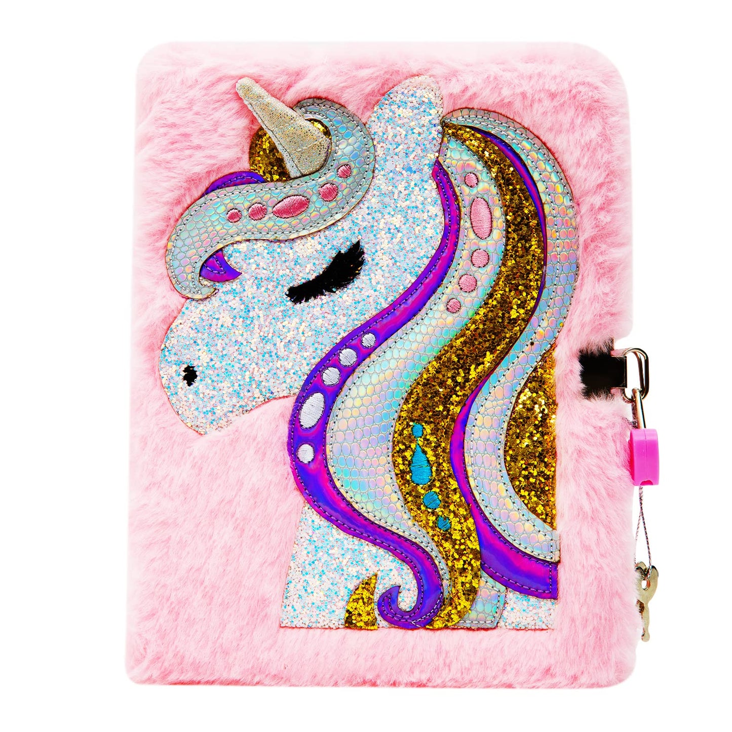 SuperStyle Journal Diary for Girls 6-8 | Unicorn Plush Diary with Lock – Gift