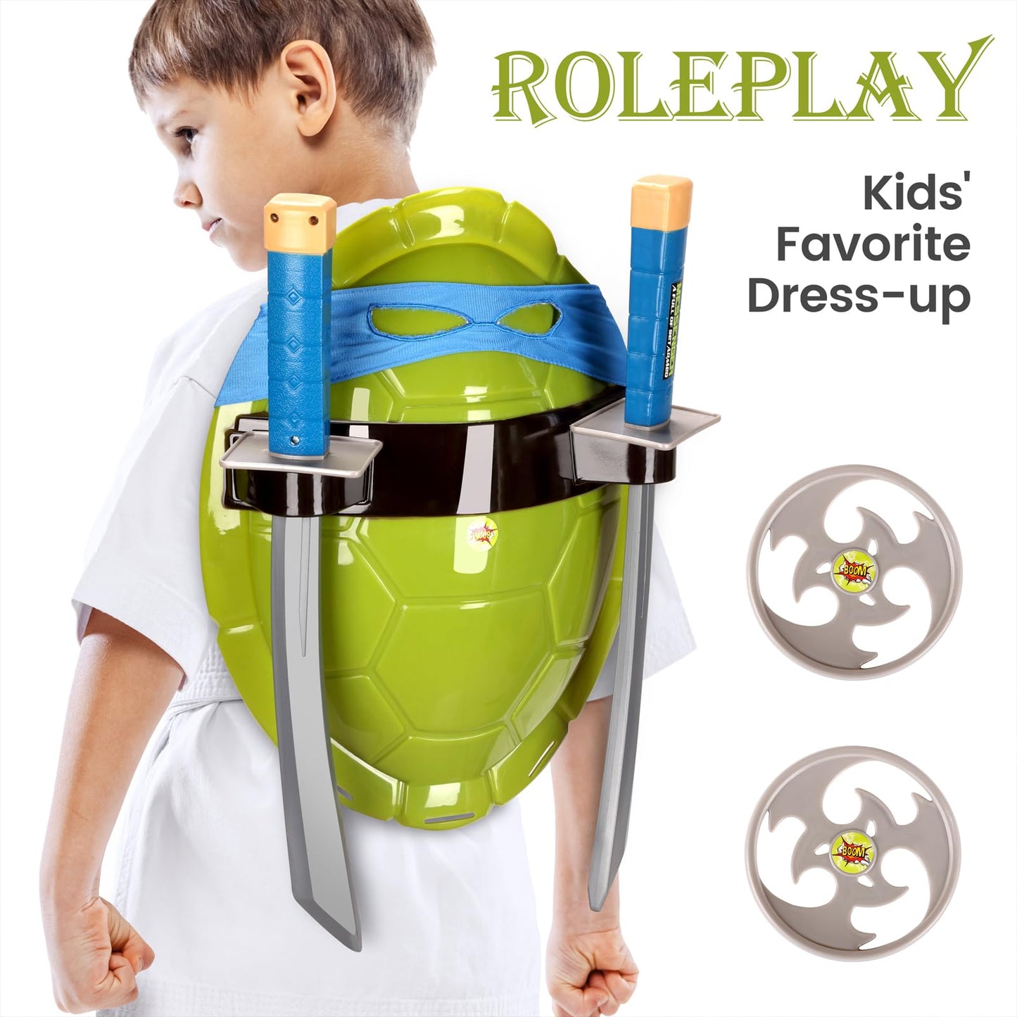 Suphan Turtle Shell Costume Set for Kids – 6-Piece Role-Play Kit