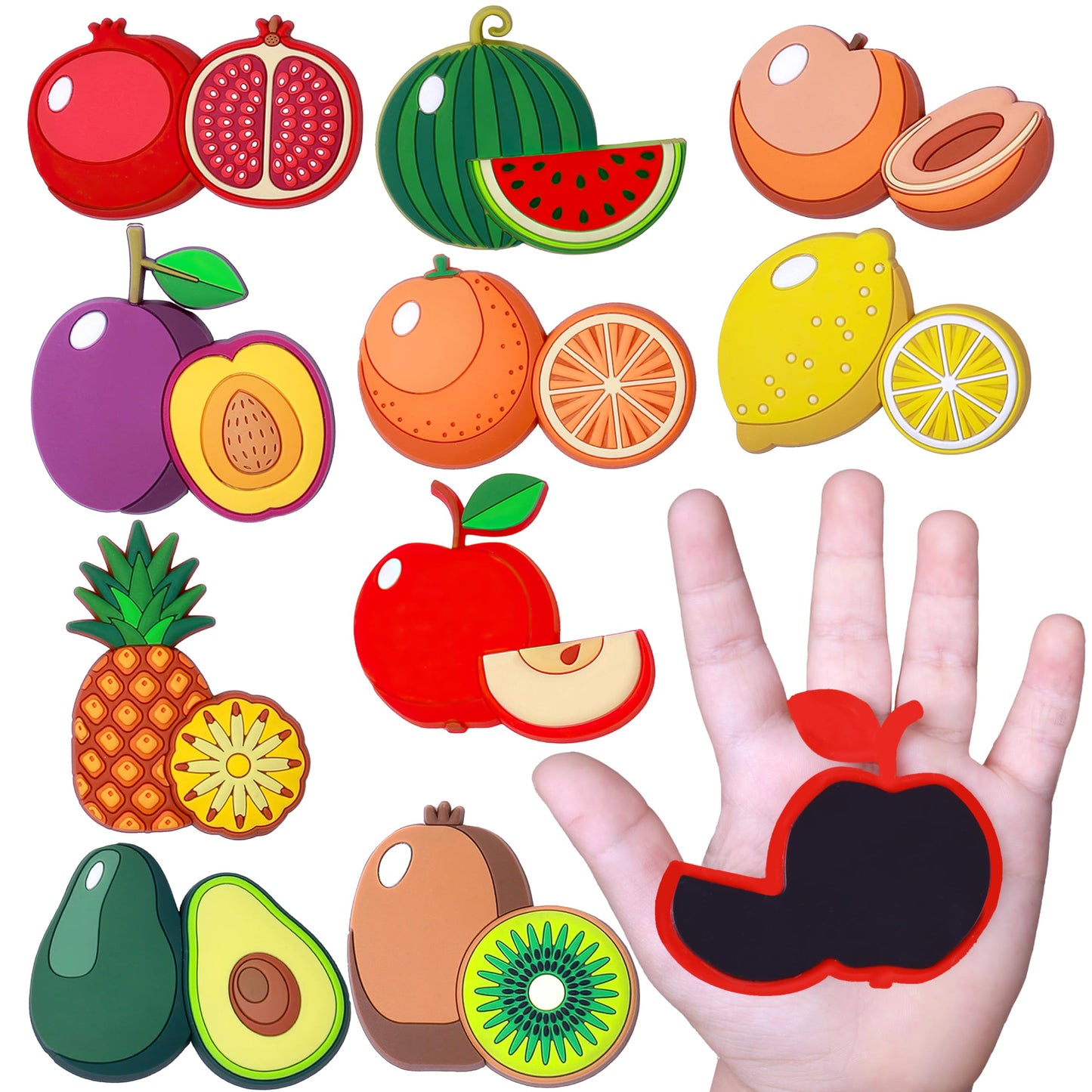 SUPINEEDO Fridge Magnets for Toddlers – Safe Rubber Fruit Toys for Ages 1–3