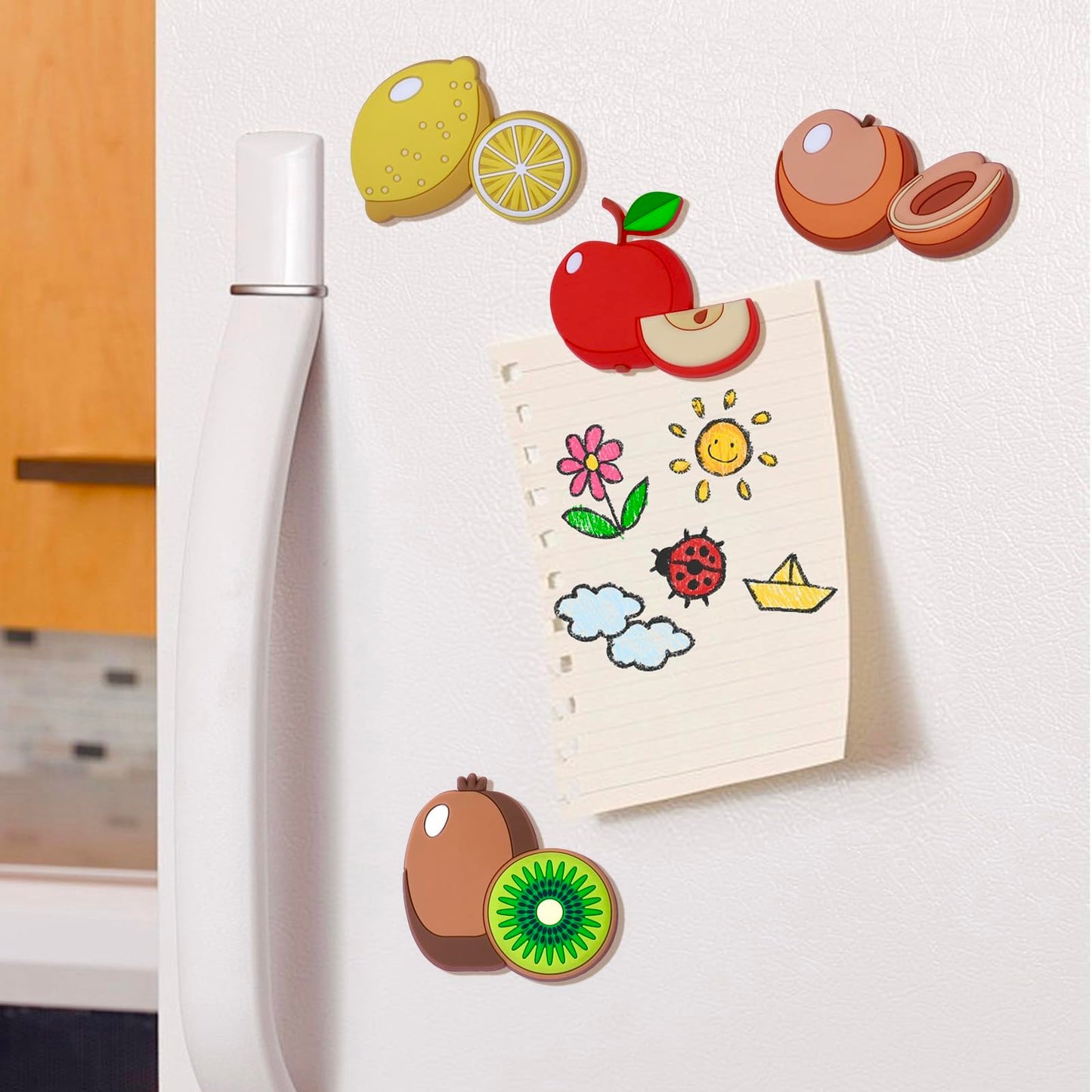 SUPINEEDO Fridge Magnets for Toddlers – Safe Rubber Fruit Toys for Ages 1–3