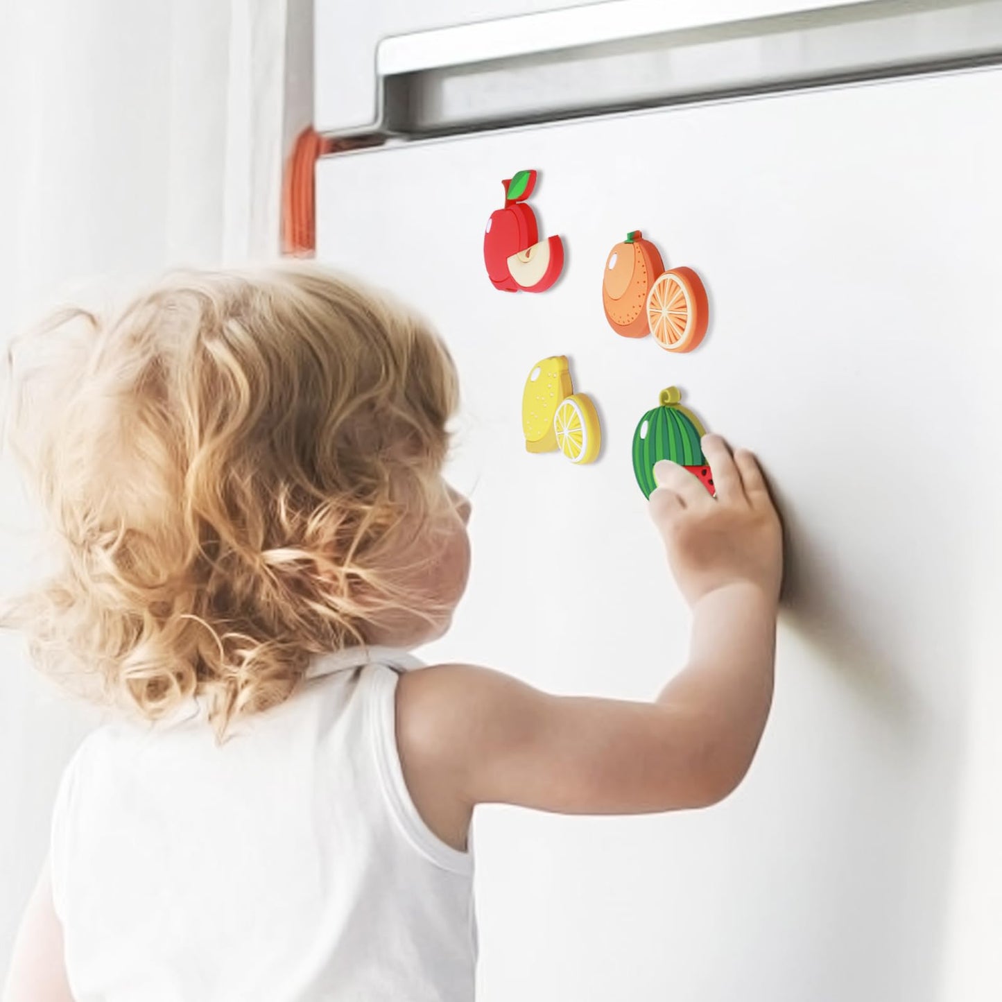 SUPINEEDO Fridge Magnets for Toddlers – Safe Rubber Fruit Toys for Ages 1–3