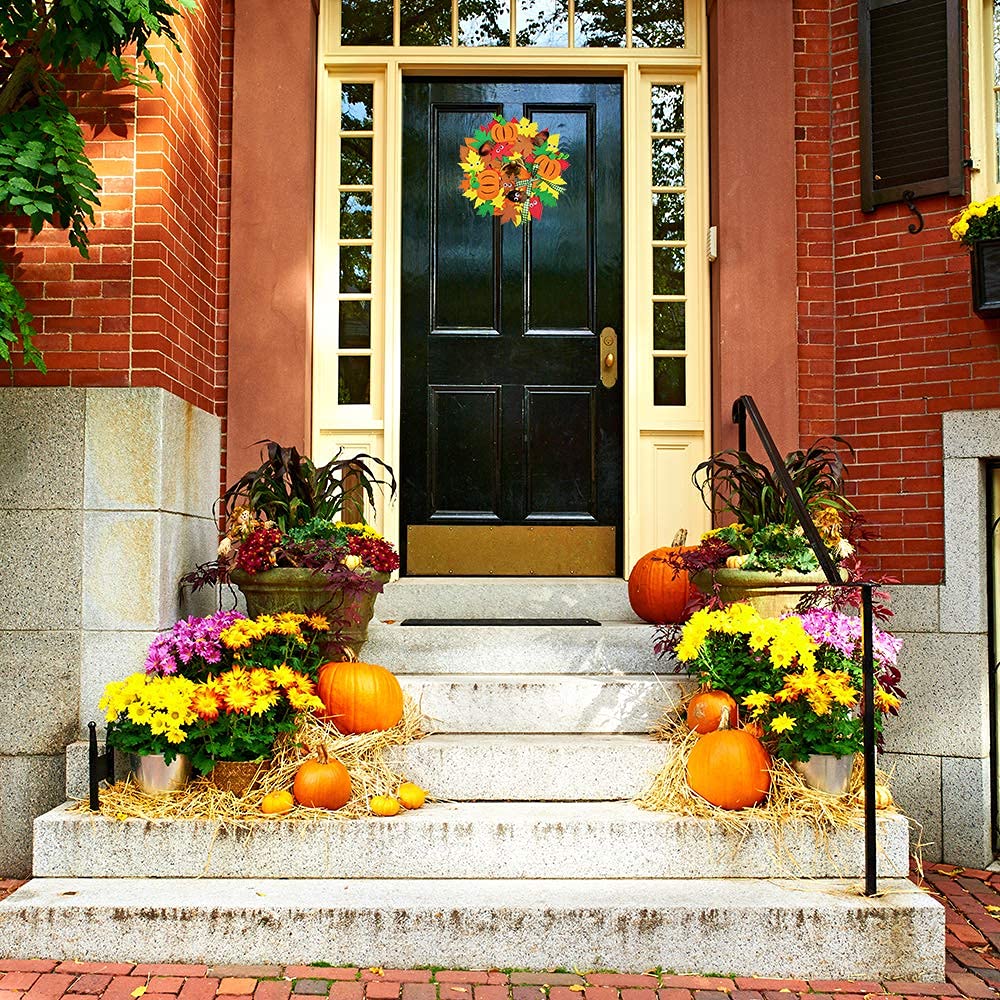 Supla 12-Pack 3D Pumpkin Fall Leaf Wreath Craft Kit – DIY Thanksgiving Wreath for Kids
