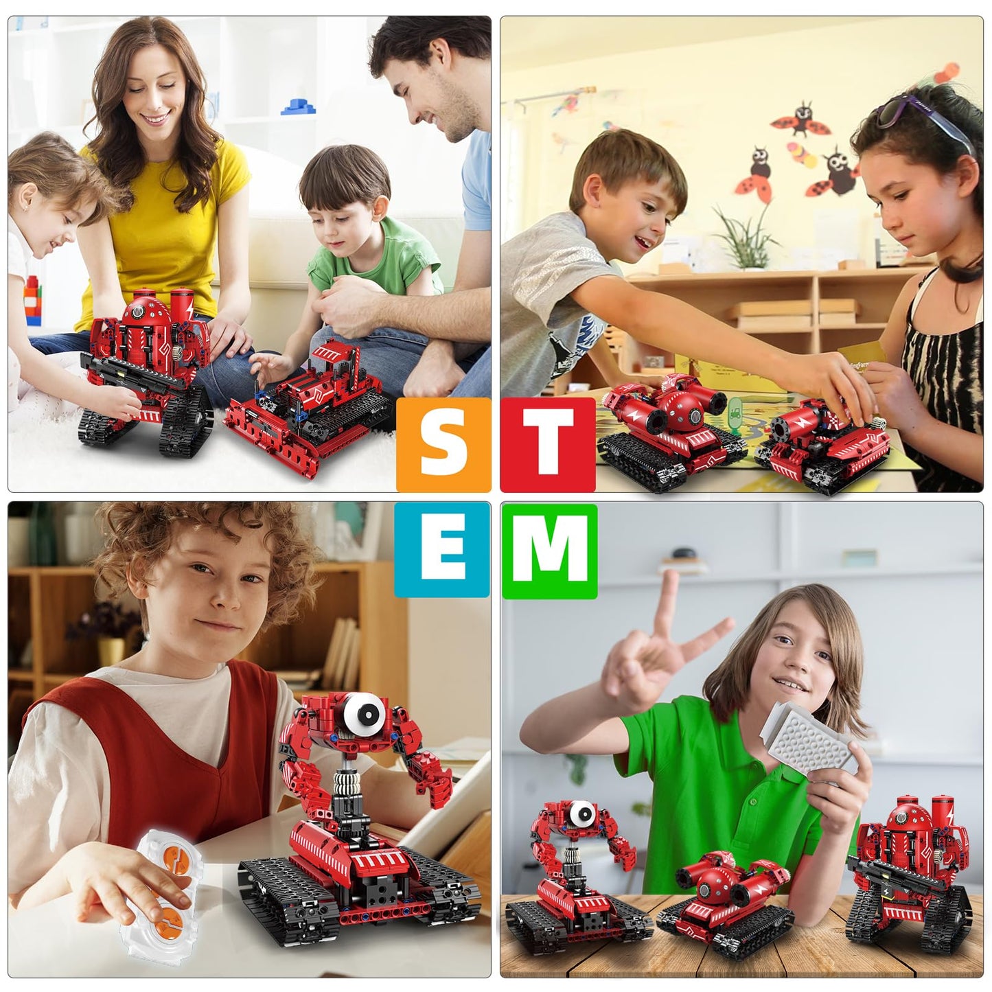 Suplanet STEM Robot Toys for Kids 8-14 – 5-in-1 Remote Control & APP Programmable Kit (495+ Pcs)