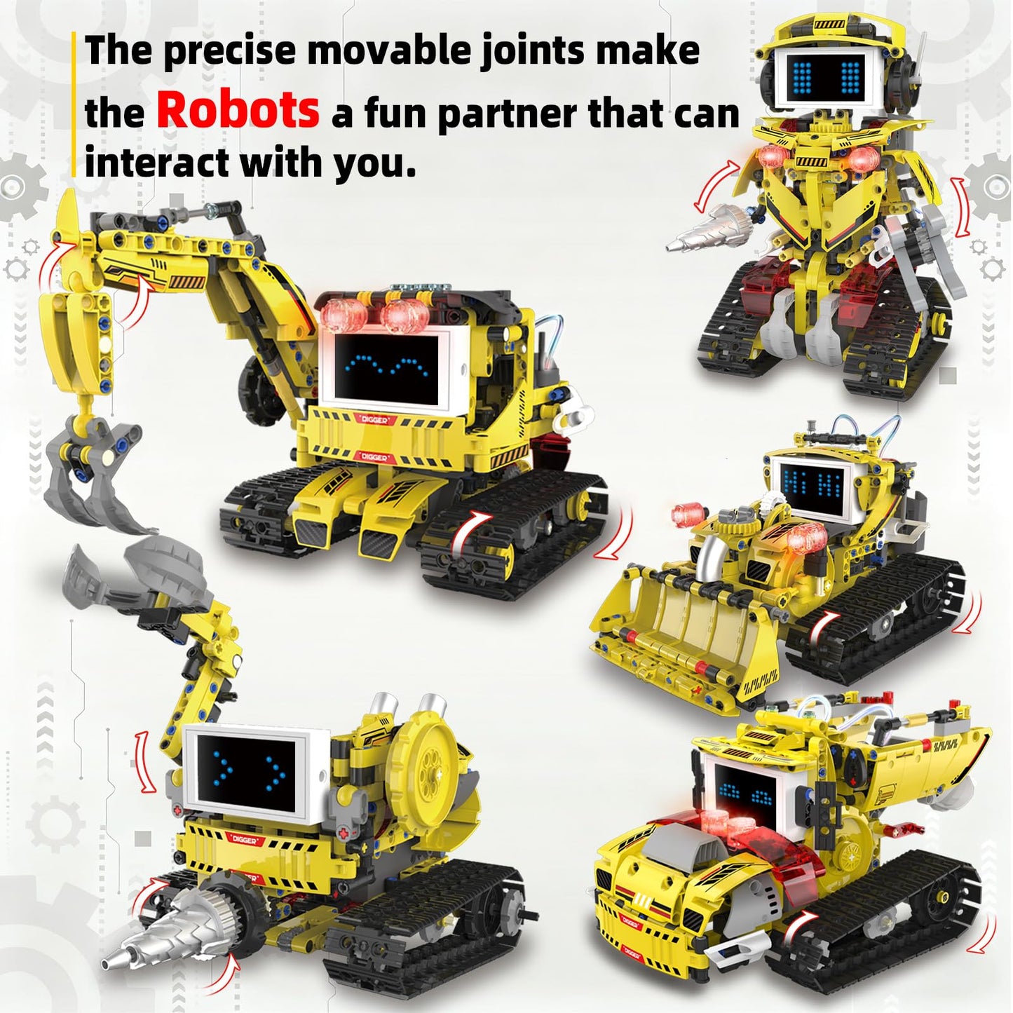 Suplanet 5-in-1 Programmable Robot Building Set for Ages 6-14 – Remote & App Control, LED Display (660 PCS)