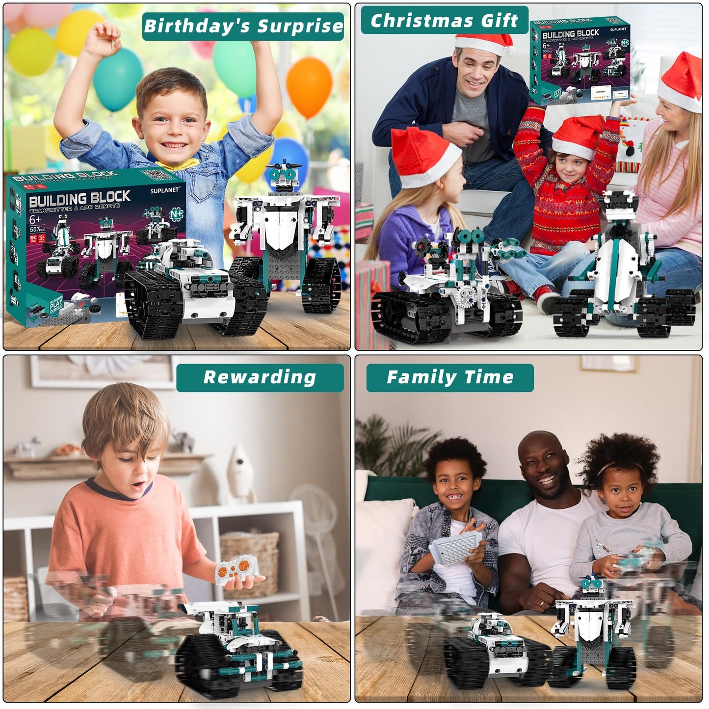 Suplanet STEM Robot Toys – 12-in-1 Remote & App-Controlled Kit for Kids 8-14 (469 Pcs)
