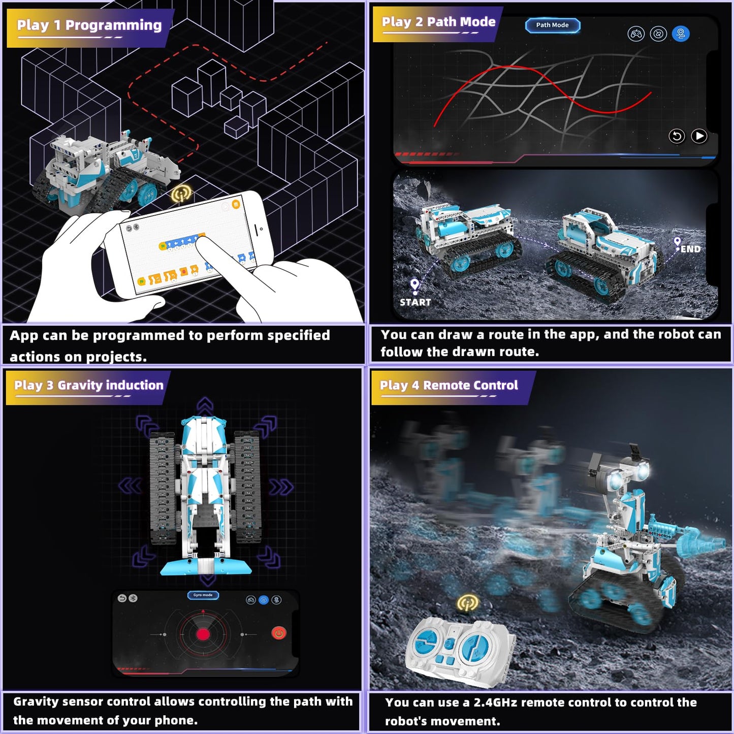 Suplanet STEM Robot for Kids 8-14 – 5-in-1 RC & App Programmable 720-Piece Kit