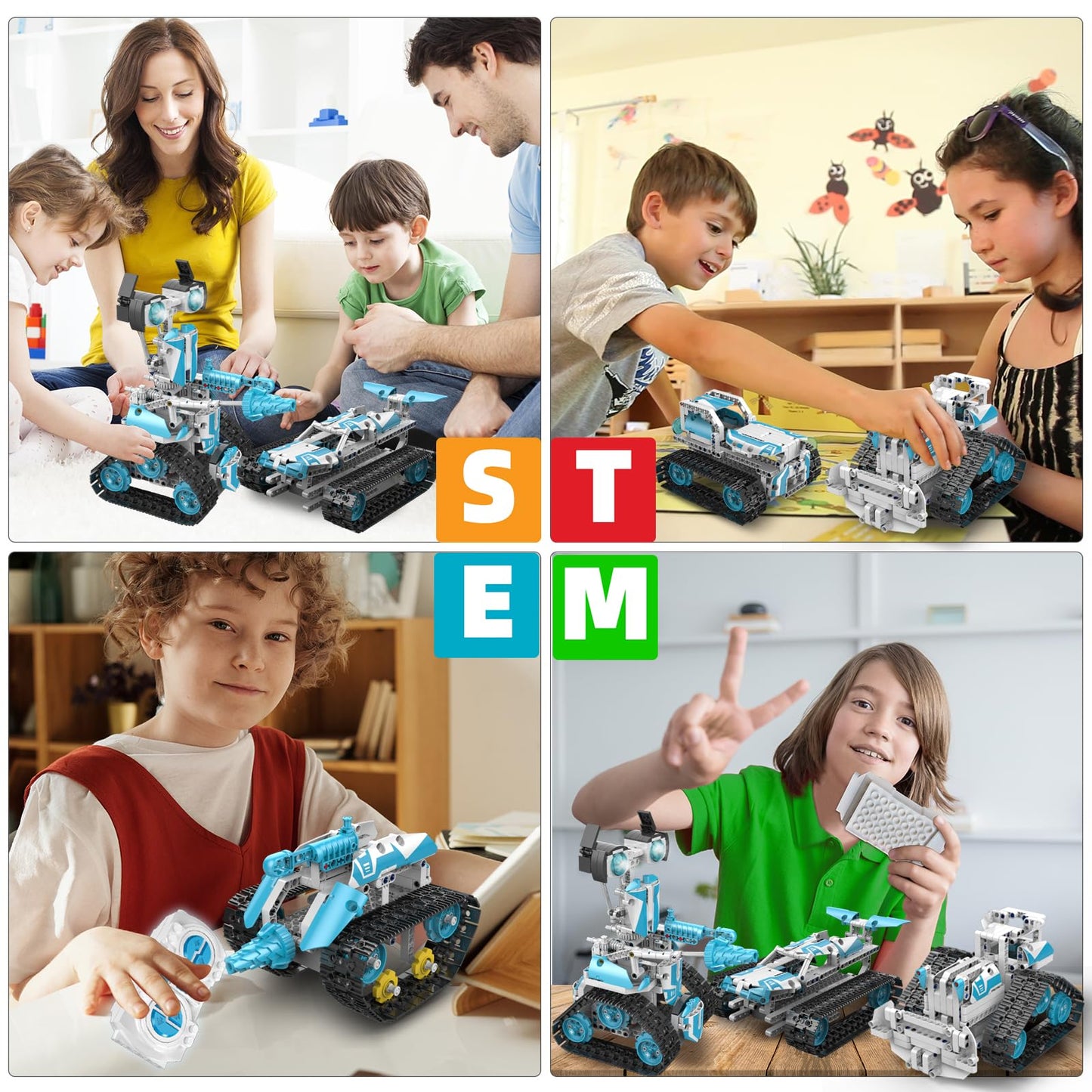 Suplanet STEM Robot for Kids 8-14 – 5-in-1 RC & App Programmable 720-Piece Kit