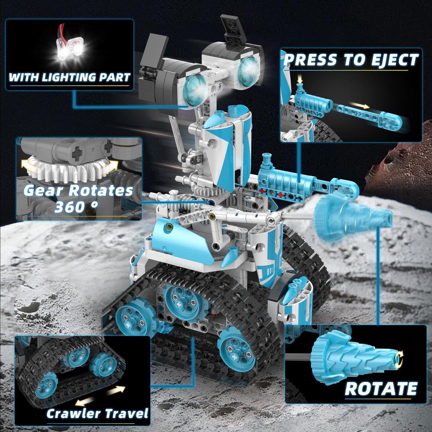 Suplanet STEM Robot for Kids 8-14 – 5-in-1 RC & App Programmable 720-Piece Kit
