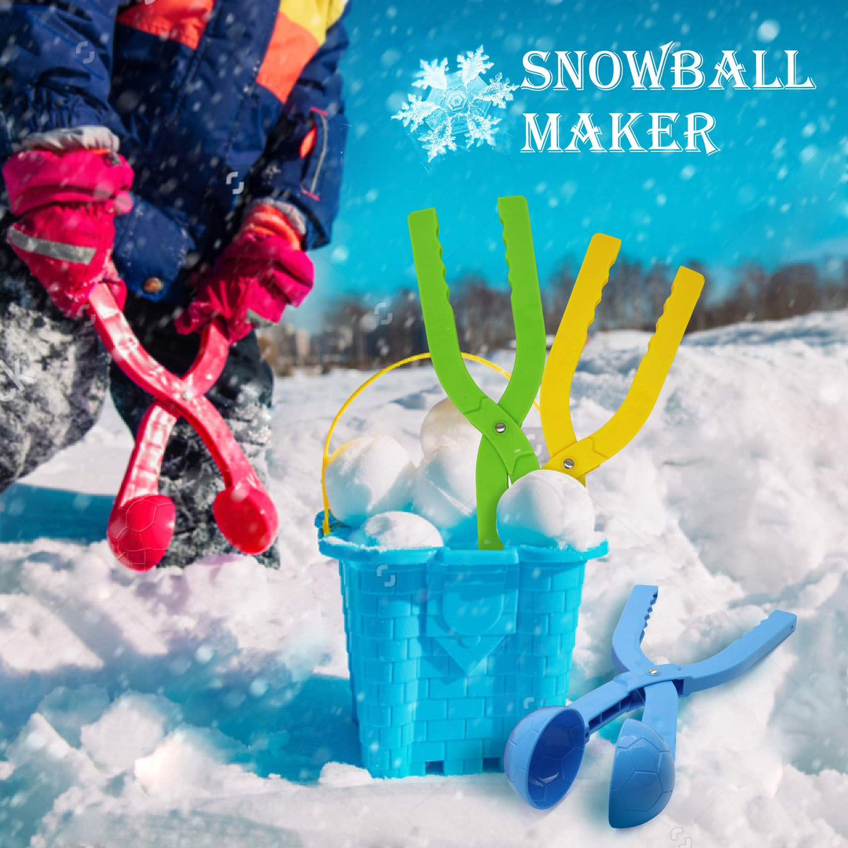SupMLC Snowball Makers 4-Pack – Quick Round Snowballs for Kids’ Outdoor Fun