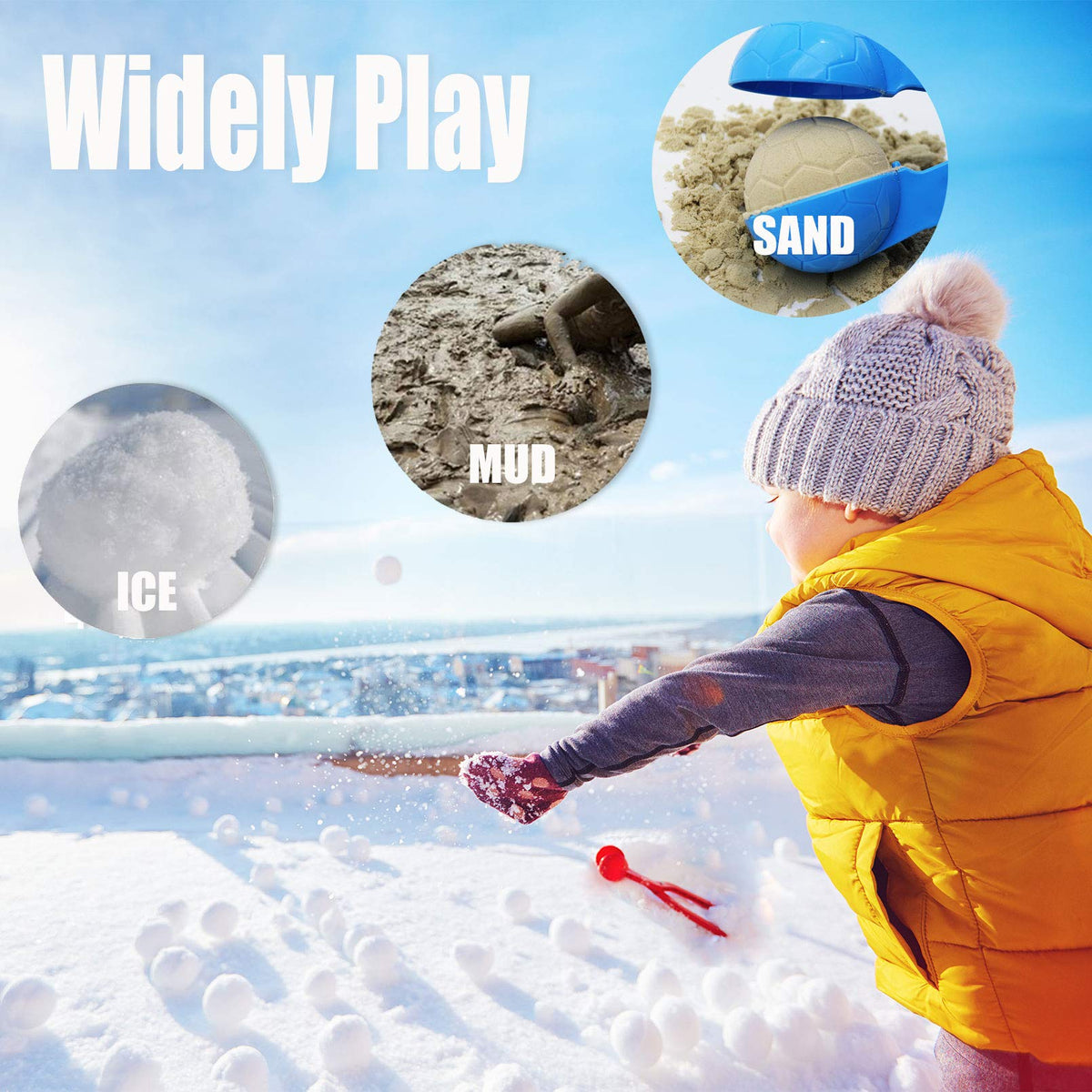 SupMLC Snowball Makers 4-Pack – Quick Round Snowballs for Kids’ Outdoor Fun