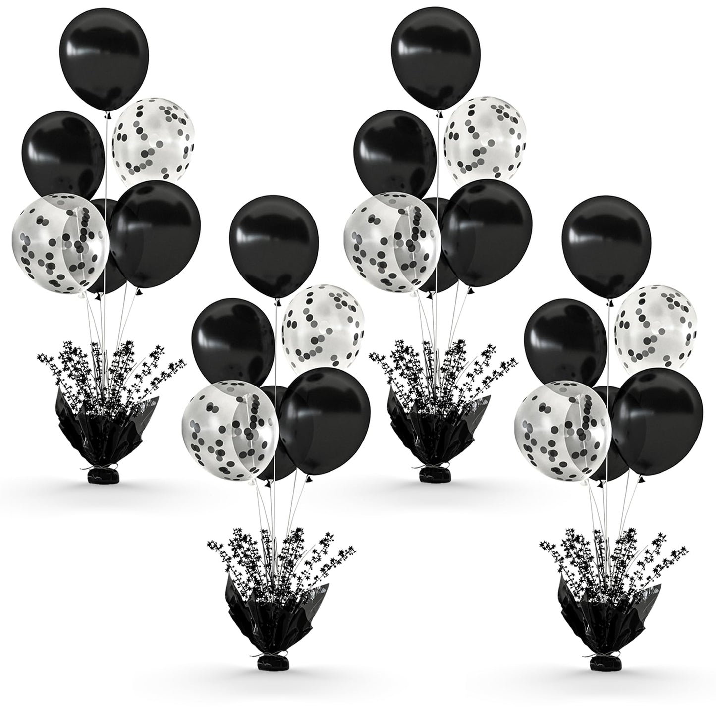 Suppromo 4-Set Black Table Balloon Stand Kit | Foil Spray Centerpiece