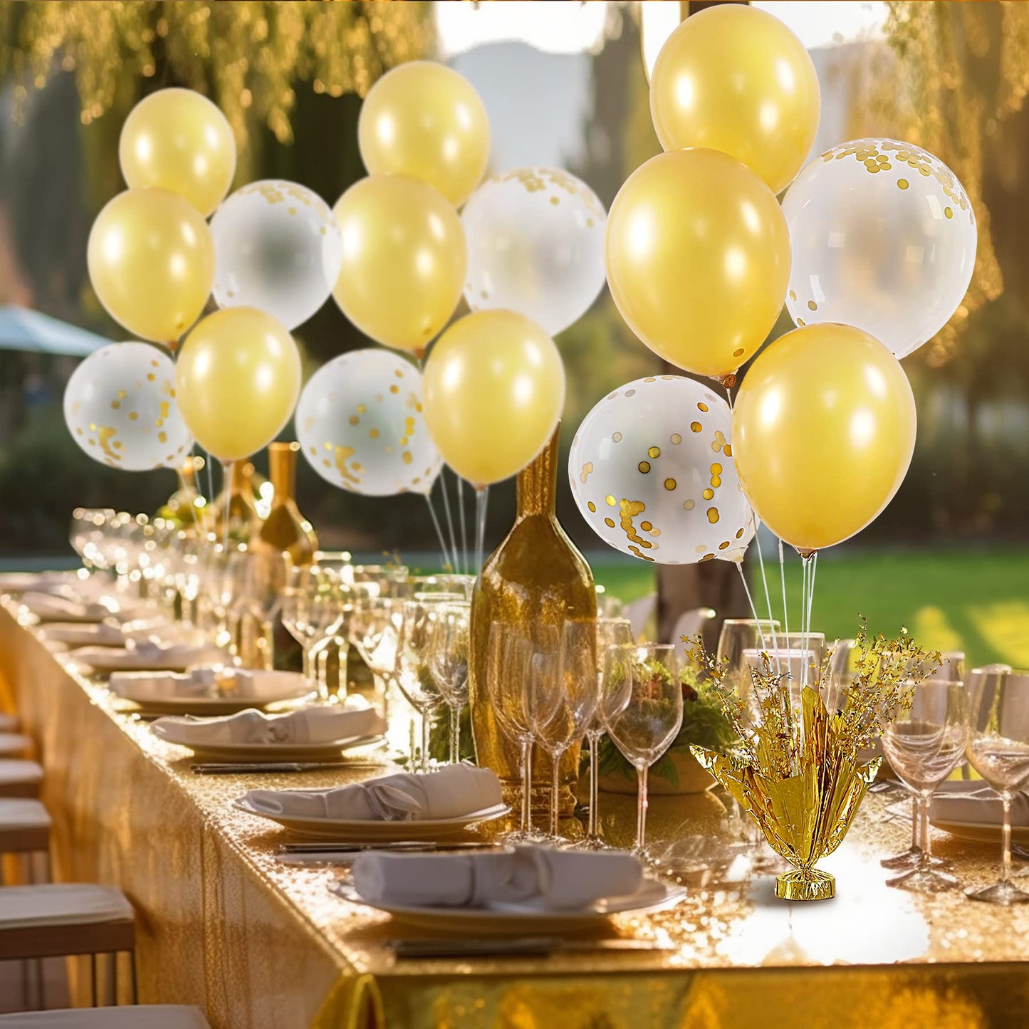 Suppromo Gold Table Balloon Stand Kit – 6-Piece Centerpiece Set for Parties