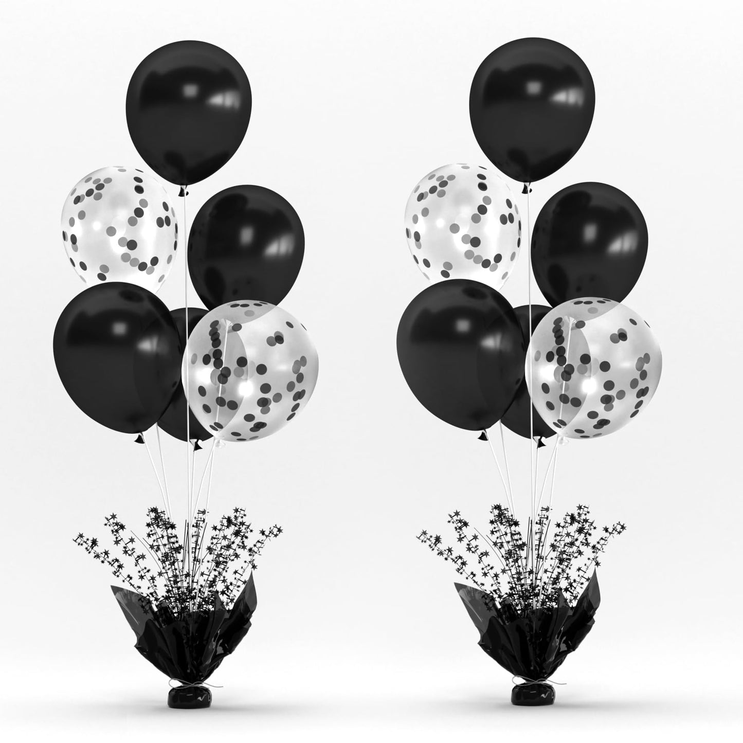 Suppromo 2-Set Black Table Balloon Stand Kit – Confetti Balloons for Party Centerpieces