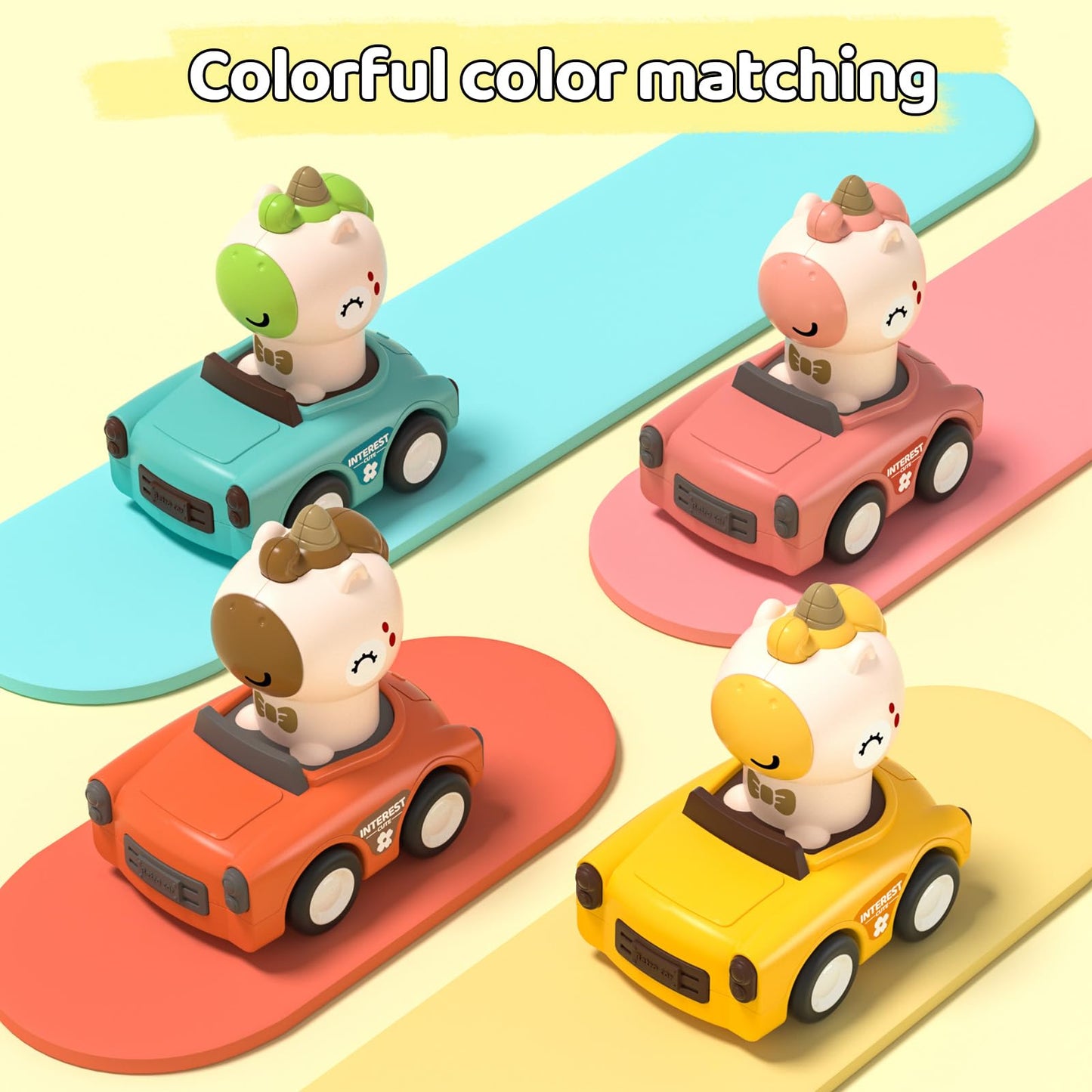 SUPVIB Press to Go Friction Inertia Car – Animal Toddler Toys 1–3 yrs | 6–18 Months Gift