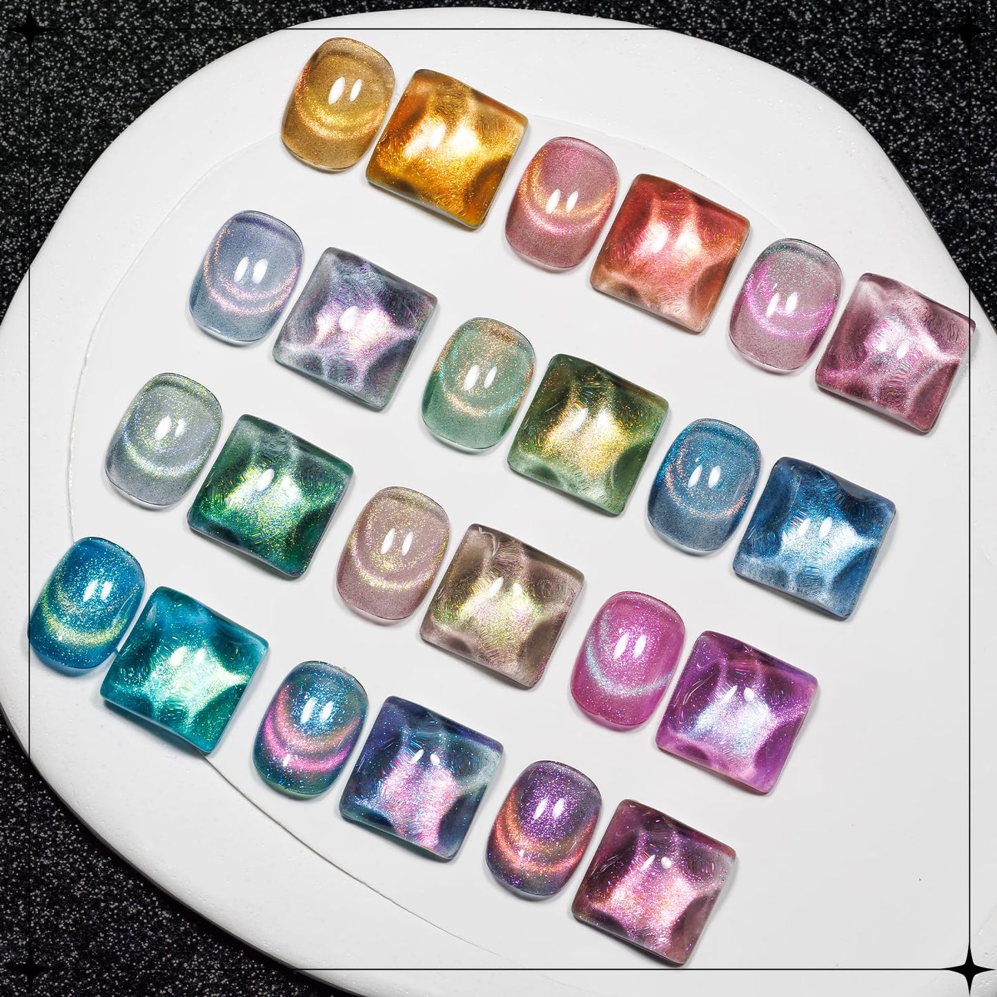 SUPWEE Cat Eye Gel Polish Kit — 12 Magnetic Colors with Stick for Galaxy Cat Eye Nails