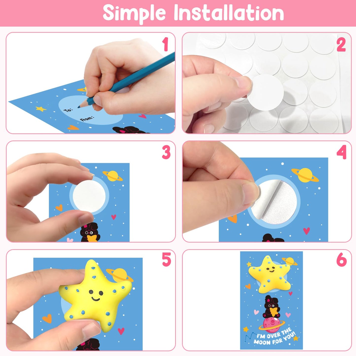 SURCVIO 28-Pack Valentines Day Gifts for Kids | Mochi Squishies & Greeting Cards