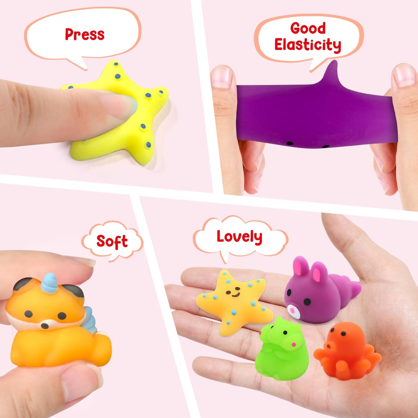SURCVIO 28-Pack Valentines Day Gifts for Kids | Animal Mochi Squishies, Heart Box & Greeting Cards