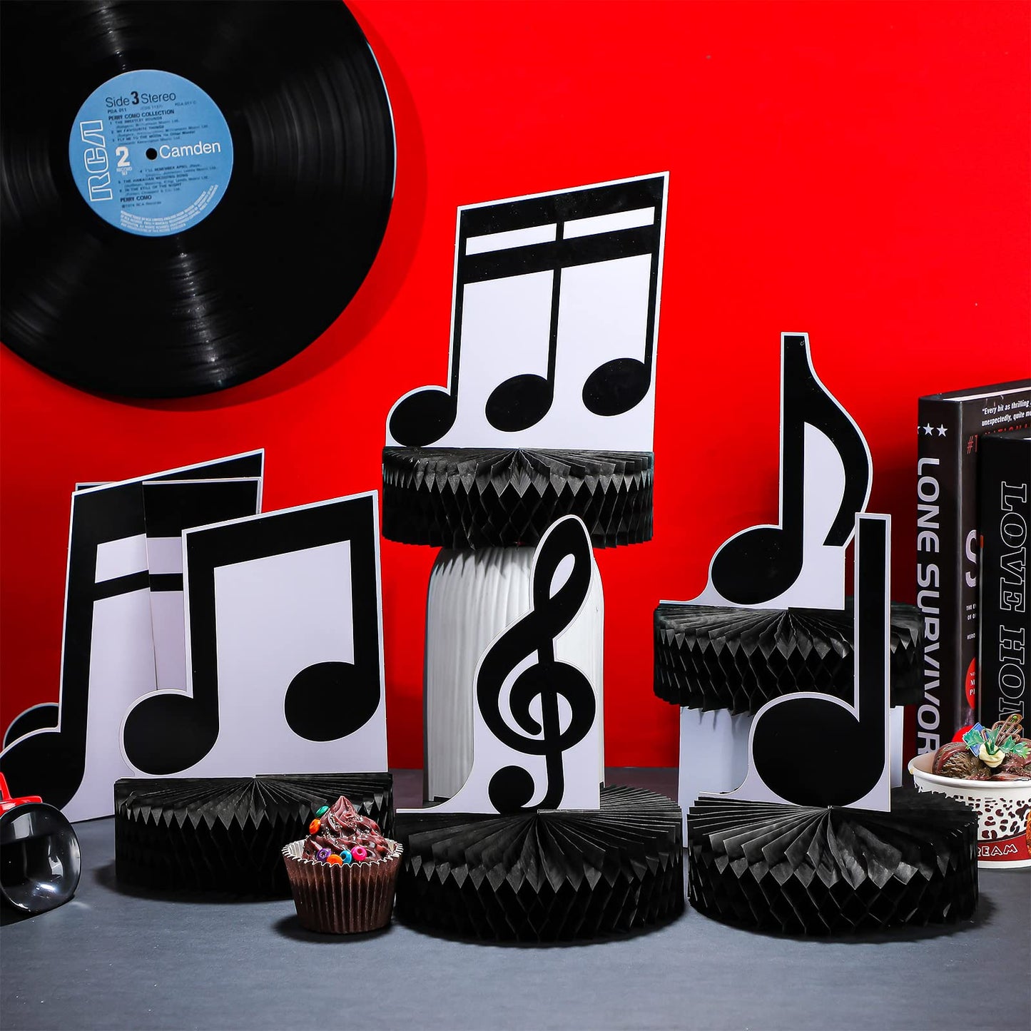 Sureio 8-Pack Music Note Centerpieces for Tables - Music Themed Party Decor