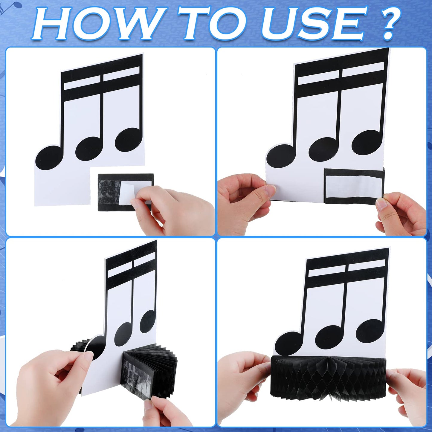 Sureio 8-Pack Music Note Centerpieces for Tables - Music Themed Party Decor
