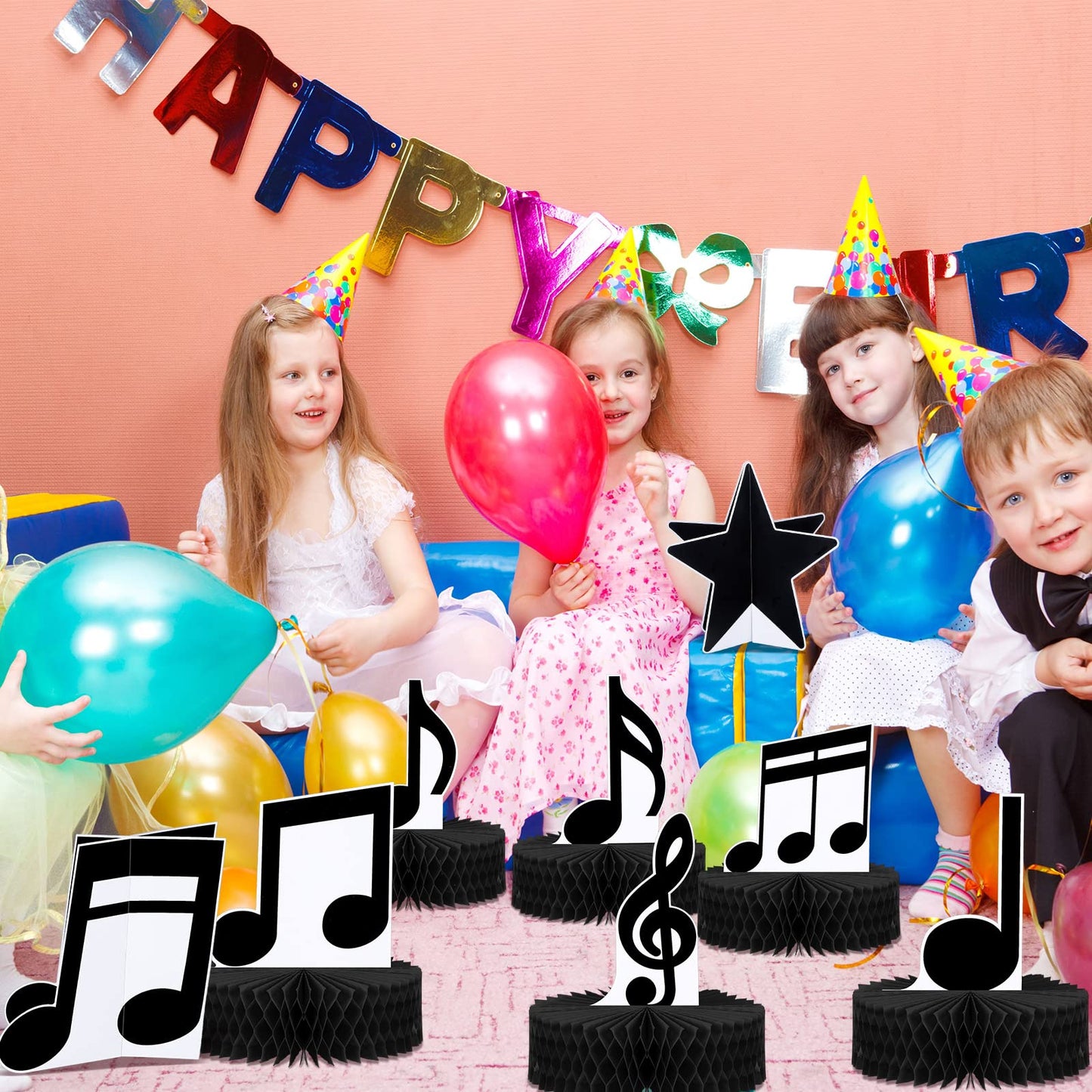 Sureio 8-Pack Music Note Centerpieces for Tables - Music Themed Party Decor
