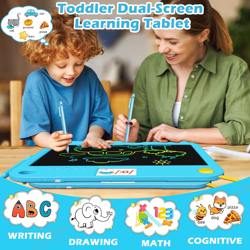 Surekuo 16-Inch LCD Learning Tablet for Kids 5-7 – 9 Themes, Rechargeable Erasable Board, Valentine’s Day Gift Ready