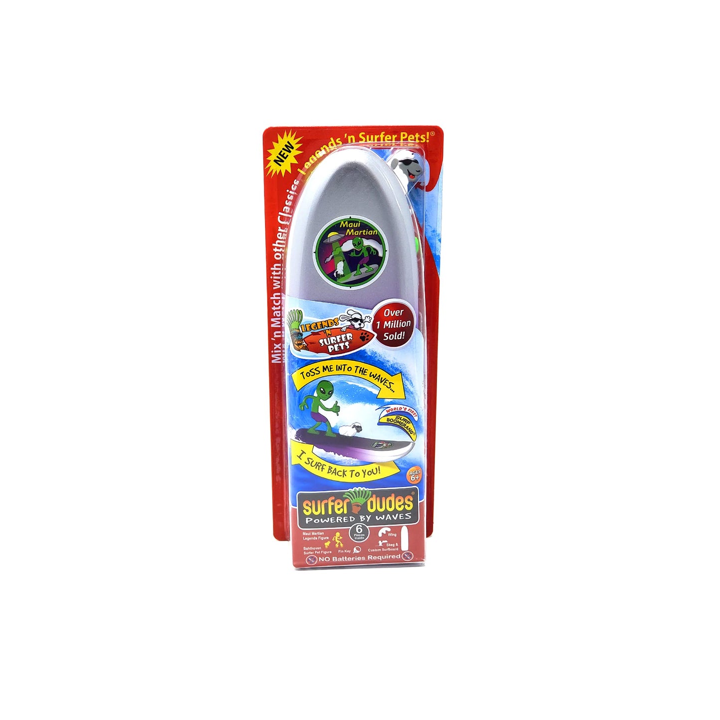 Surfer Dudes Legends & Surfer Pets Wave Powered Mini-Surfer – Maui Martian & Bahthoven