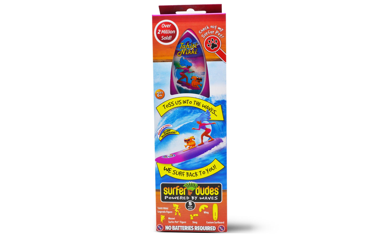 Surfer Dudes Legends & Surfer Pets Wave-Powered Mini-Surfer Toy – Tahiti Nikki & Meowi